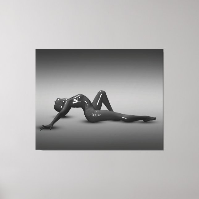 Abstract glossy female figure posed canvas print (Front)