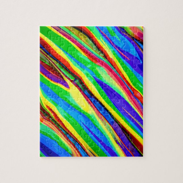 Abstract Glossy Rainbow Paint Jigsaw Puzzle (Vertical)