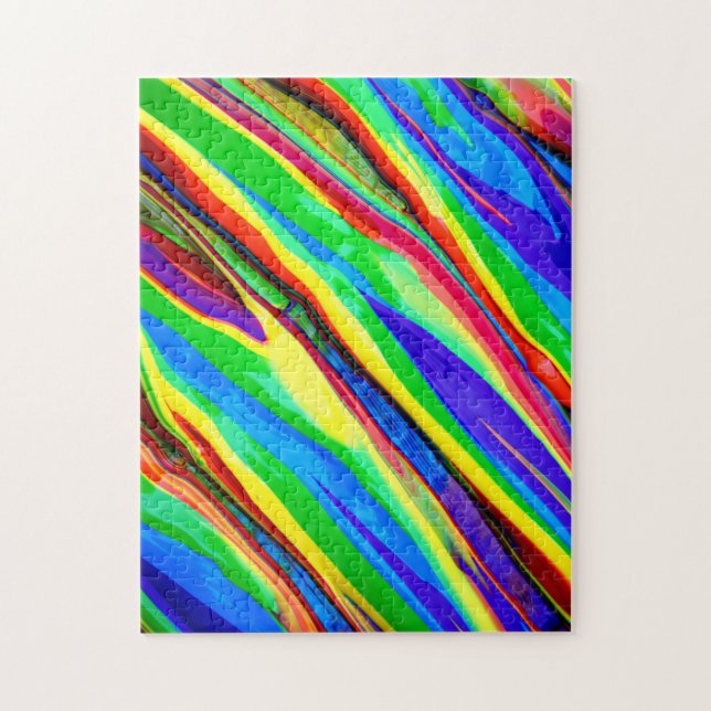 Abstract Glossy Rainbow Paint Jigsaw Puzzle (Vertical)