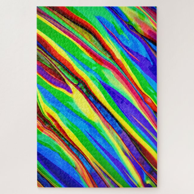 Abstract Glossy Rainbow Paint Jigsaw Puzzle (Vertical)