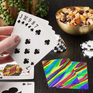 Abstract Glossy Rainbow Paint Playing Cards