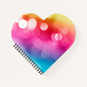 Abstract Glow Heart Spiral Notebook
