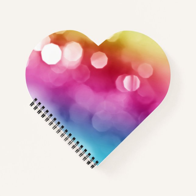 Abstract Glow Heart Spiral Notebook (Front)