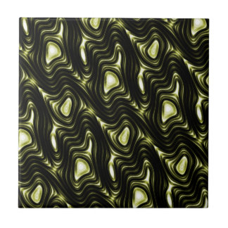 Abstract Glowing Dark Green Alien Pattern Tile