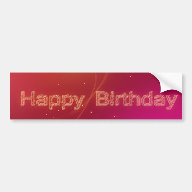 Abstract Glowing Happy Birthday - Bumper Sticker (Front)