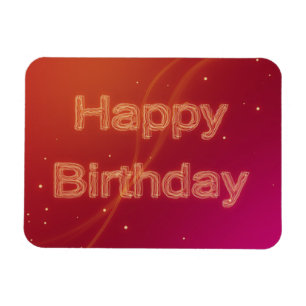 Abstract Glowing Happy Birthday - Flexible Magnet