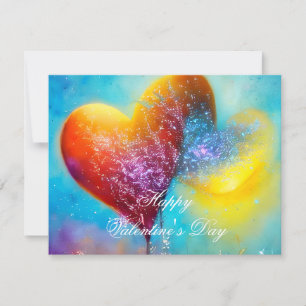 Abstract glowing heart valentine  holiday card