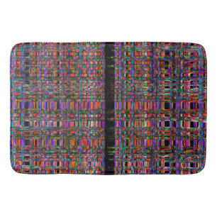 Abstract glowing neon lines pattern bath mat