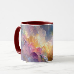 Abstract glowing pastel floral composition mug