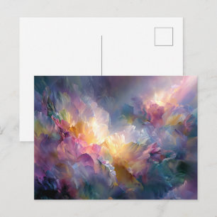 Abstract glowing pastel floral composition postcard