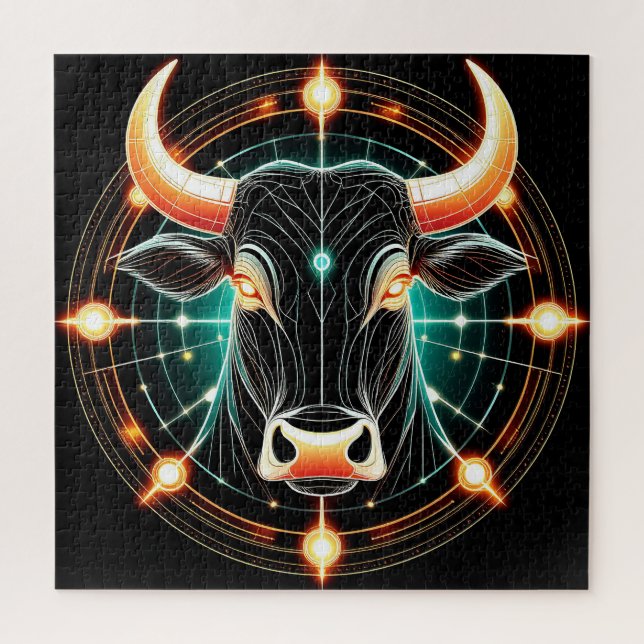 Abstract Glowing Taurus Illustration Jigsaw Puzzle (Vertical)