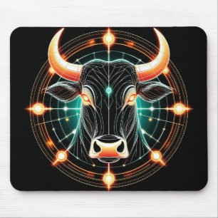 Abstract Glowing Taurus Illustration Mouse Mat