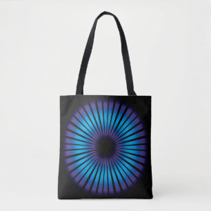 abstract glowing vortex tote bag