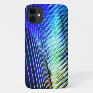 Abstract Glowing VR Light Wave Cyber Blue Case-Mate iPhone Case