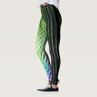 Abstract Glowing VR Light Wave Cyber Green