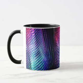 Abstract Glowing VR Light Wave Purple-Cyan Mug