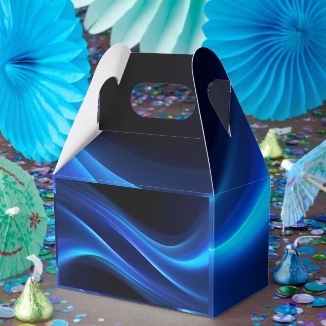Abstract Glowing Wave Light Background | Modern Favour Box (Party)