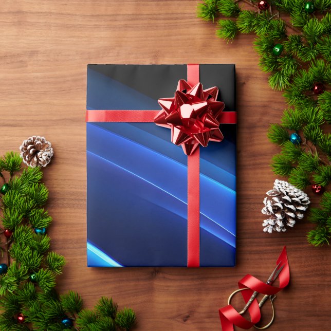 Abstract Glowing Wave Light Background | Modern  Wrapping Paper (Holiday Gift)