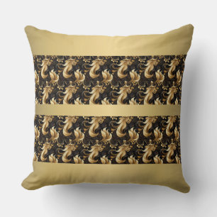 Abstract Gold and Black Cushion