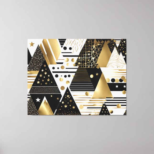 abstract gold and black triangles canvas print (Front)