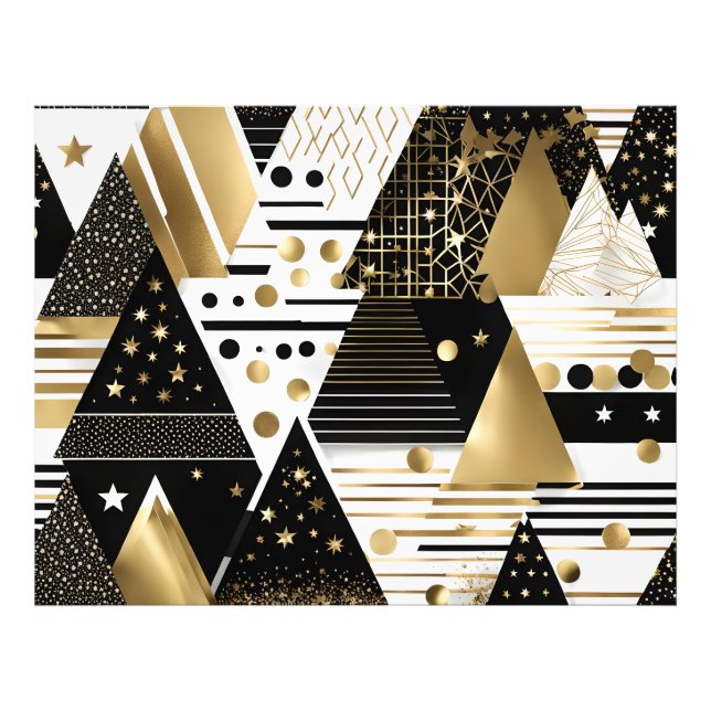 abstract gold and black triangles photo print (Front)