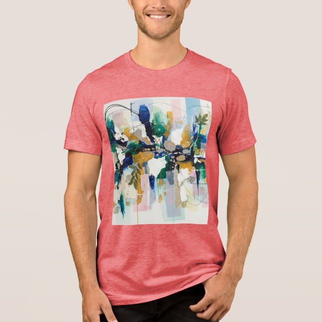 Abstract Gold and Green Tri-Blend Shirt (Front)