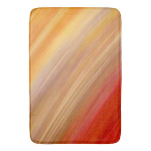 Abstract Gold and Red Streaks Bath Mat