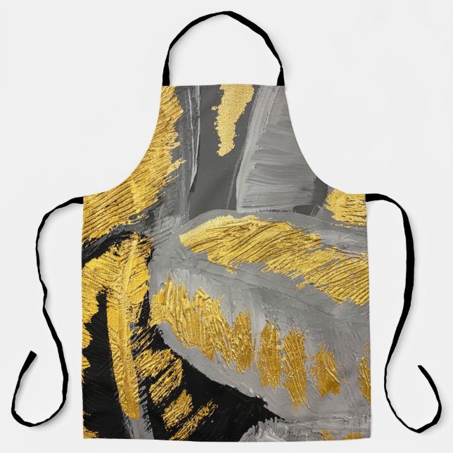 Abstract gold background luxury rich vintage grung apron (Front)