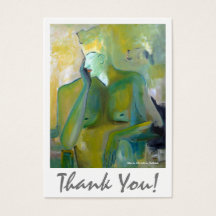 Abstract Gold Beige Green Artistic Thank You