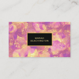 *~* Abstract Gold Black Glitter Purple Yellow Business Card