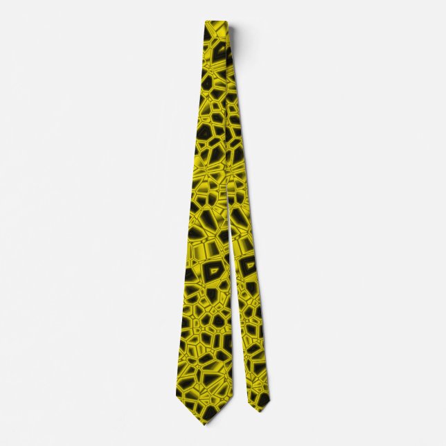 Abstract Gold Black Gothic Tie (Front)