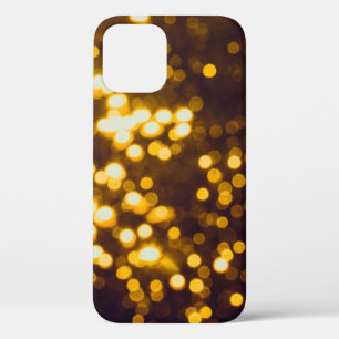 Abstract gold bokeh with black background iPhone 12 case