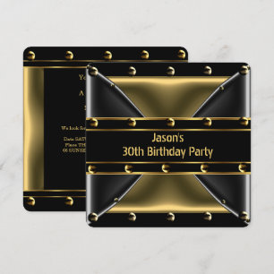Abstract Gold Bronze Mens 30th Birthday Party 5BG Invitation