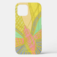 Abstract Gold Butterfly Jad Pink Pattern