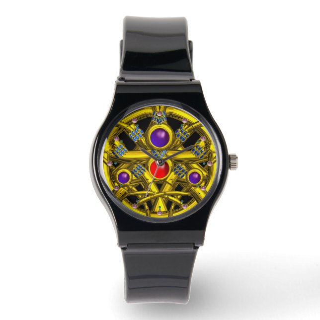 ABSTRACT GOLD CELTIC KNOTS WITH GEMSTONES WATCH (Front)