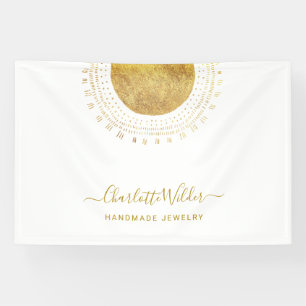 Abstract Gold Circle Handmade Jewellery Business Banner