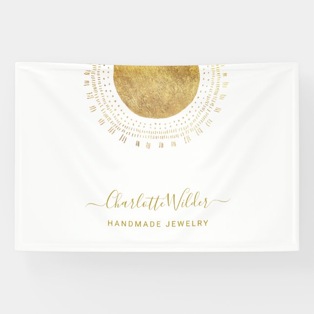 Abstract Gold Circle Handmade Jewellery Business  Banner (Horizontal)