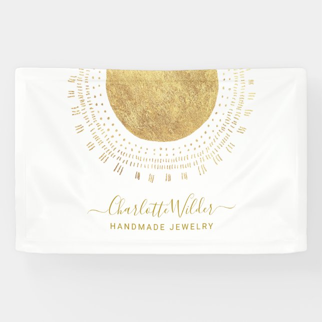 Abstract Gold Circle Handmade Jewellery Business  Banner (Horizontal)