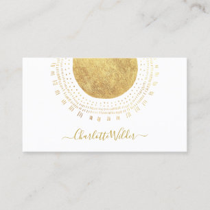 Abstract Gold Circle Sun Rays Calling Card