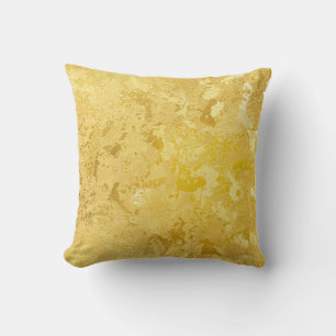 Abstract gold colour painted on grunge rough surfa cushion