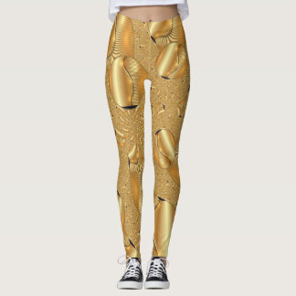 Abstract Gold Digger Design Leggings for Women