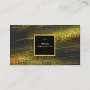 *~* Abstract Gold Dust and Black Exciting Bold Business Card