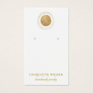 Abstract Gold Foil Circle Earring Display Card