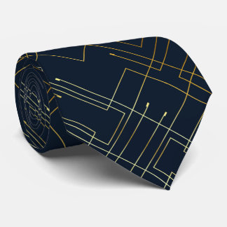 Abstract Gold Foil Neck Tie