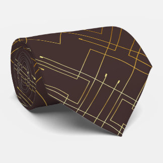 Abstract Gold Foil Neck Tie