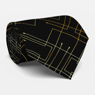 Abstract Gold Foil Neck Tie