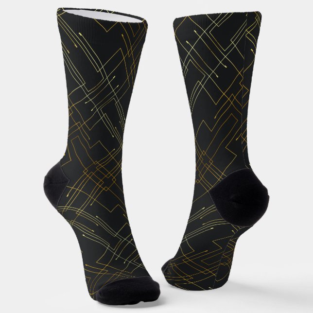 Abstract Gold Foil Socks (Angled)