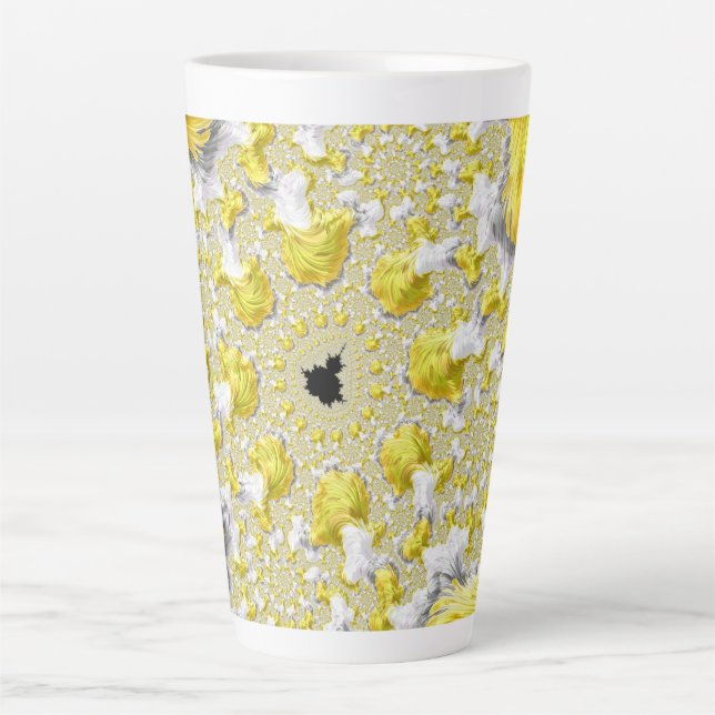 Abstract Gold Fractal Latte Mug (Front)