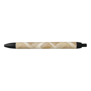 Abstract Gold Geometric Pattern with Metallic Black Ink Pen