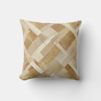 Abstract Gold Geometric Pattern with Metallic Cushion